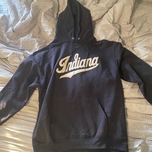 Indiana University Hoosiers Navy Sweatshirt Hoodie (Large)